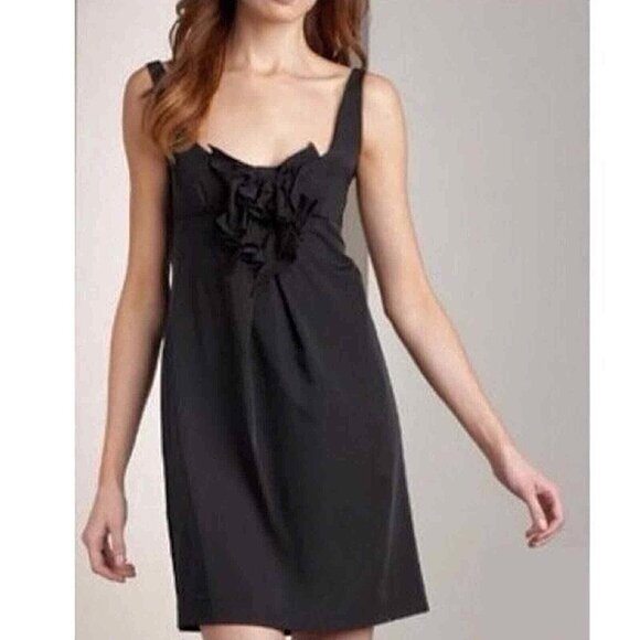 Diane Von Furstenberg DVF - sz 6 - Adelina Ruffle Front Tank Dress in Black - Picture 1 of 7